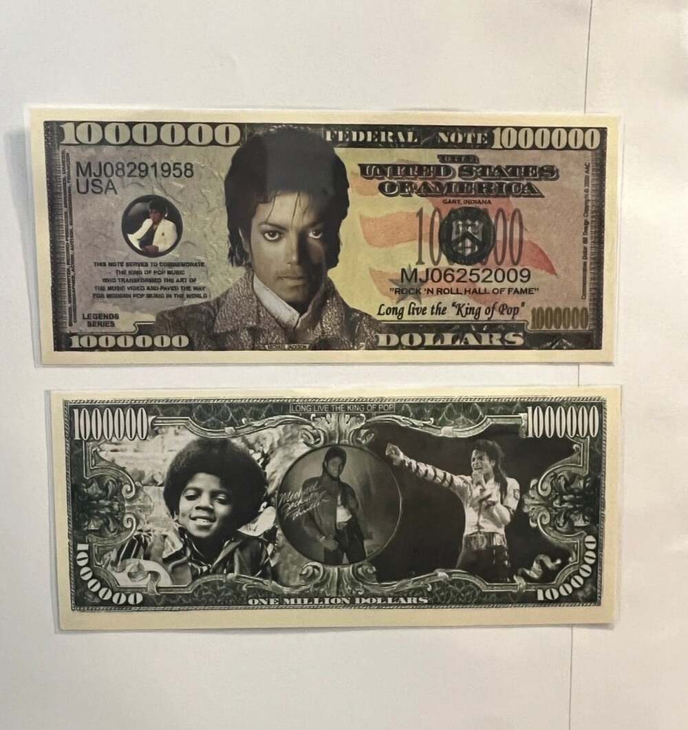 Michael Jackson One Million Dollar Novelty Bill Tribute